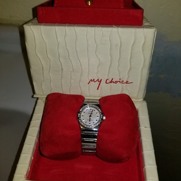 Omega Jewelry Omega Ladies Mini Constellation With Diamond Bezel